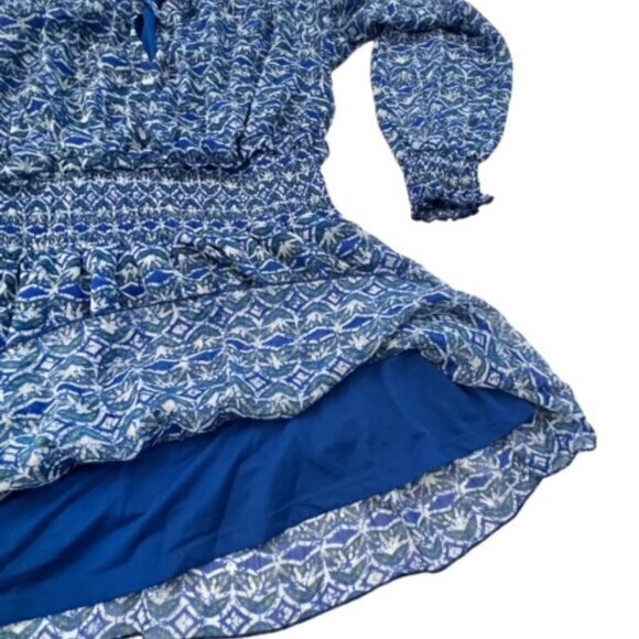 Zara Floral Dress Mini Long Sleeve A-Line Fit & Flare Smocked Waist Light Small - Picture 14 of 14